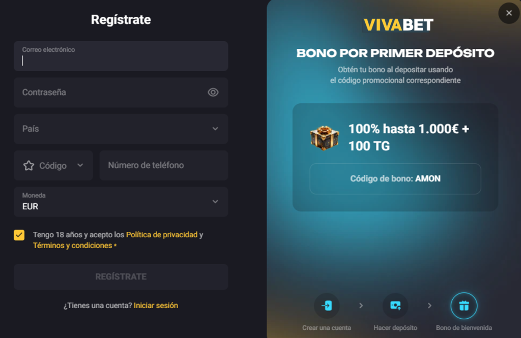 Vivabet registrarse